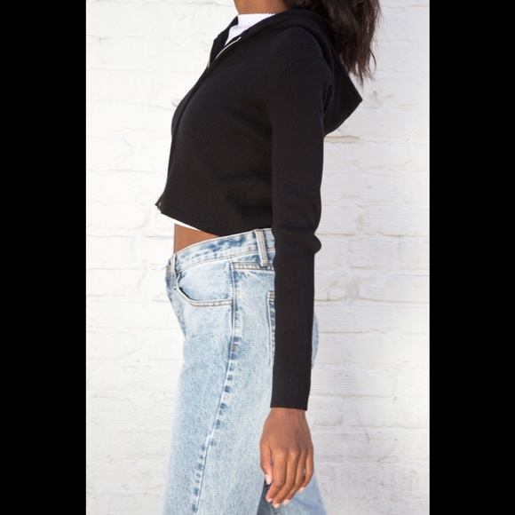 Brandy Melville Tops Brandy Melville Black Arden Hoodie Poshmark